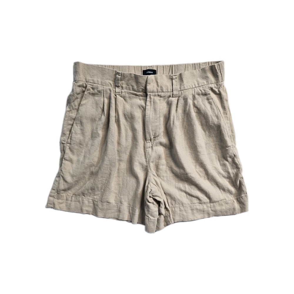 Express Women's Hirise Lined Shorts  Large  Brown  Stretch Waist